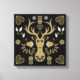 Impressão Em Tela Deer de Arte Folclórica Moderna