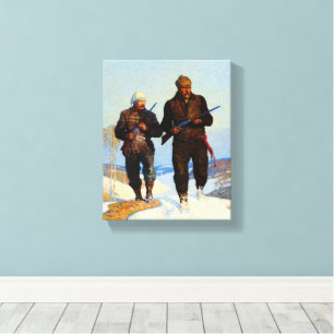 Impressão Em Tela Deer Hunters por Newell Convers Wyeth