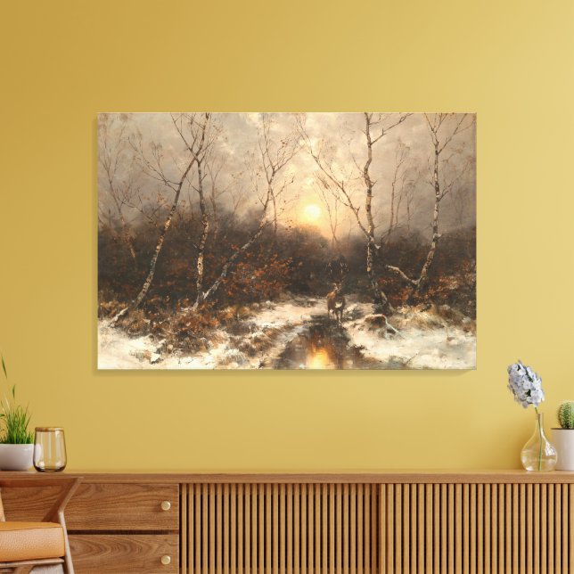 Impressão Em Tela Deer in a Forest - Désiré Thomassin (Insitu(Sala de estar))