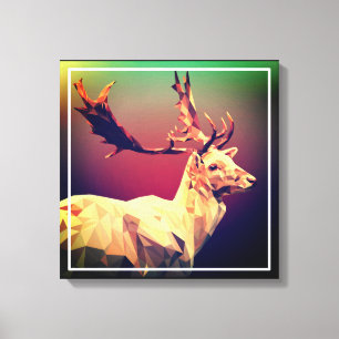 Impressão Em Tela Deer Polygon Design