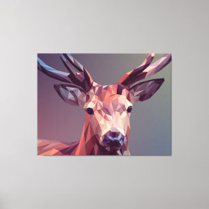 Impressão Em Tela Deer Polygons Art Design Graphic Animal Stag Postc