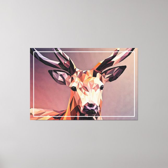 Impressão Em Tela Deer Small Poly Art Design (Frente)