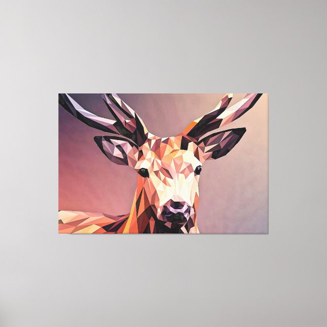 Impressão Em Tela Deer Small Poly Art Design (Frente)