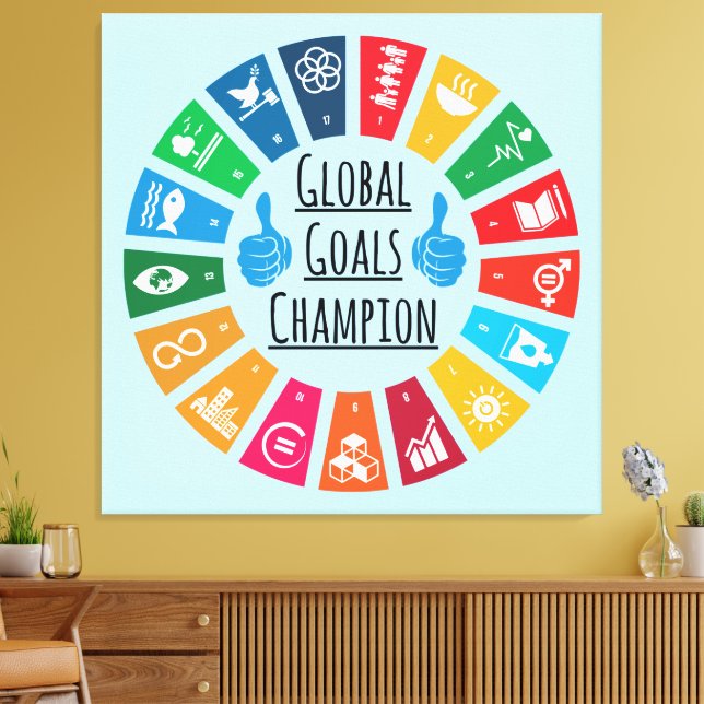 Impressão Em Tela Defensor de Objetivos de Sustentabilidade Ofertas  (Insitu(Sala de estar))