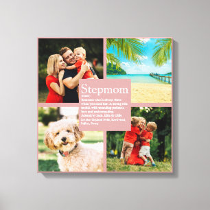 Impressão Em Tela Definição de Madrasta Personalizada 4 Fotos Rosa B