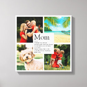 Impressão Em Tela Definição de Nome de Mãe Personalizado 4 Fotos