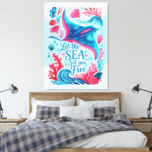 Impressão Em Tela Deixe o Mar Libertá-lo