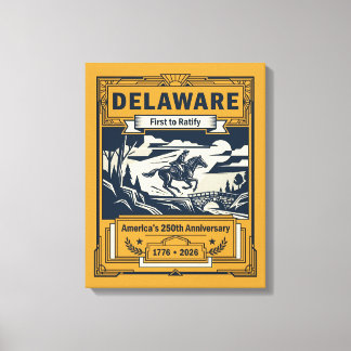 Impressão Em Tela Delaware Art Deco América 250º Aniversário