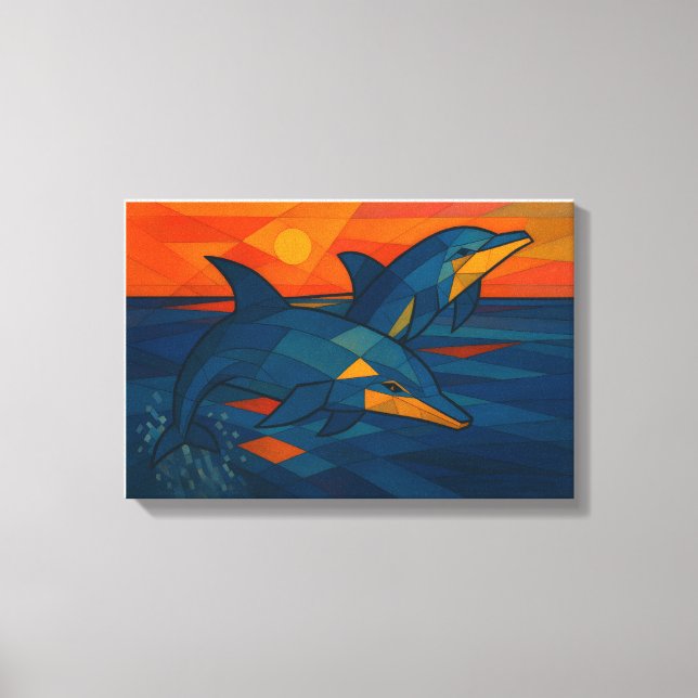 Impressão Em Tela Delfine im kubistischen Stil  (Frente)