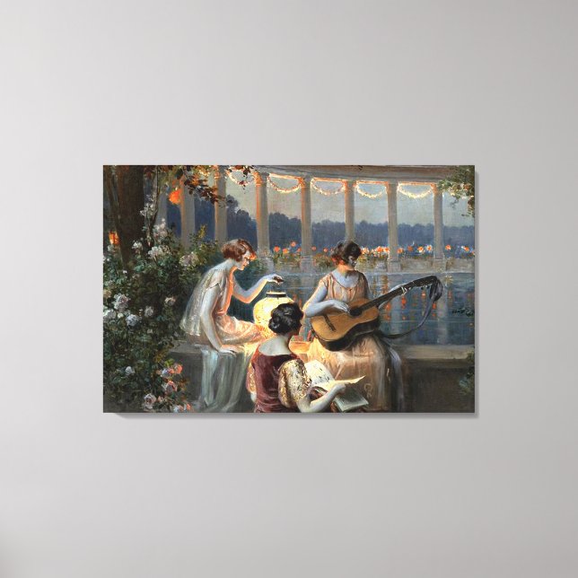 Impressão Em Tela Delphin Enjolras Les Musiciennes sur la Terrasse (Frente)