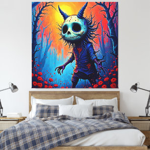 Impressão Em Tela Demônio assustador na Design Spooky Woods