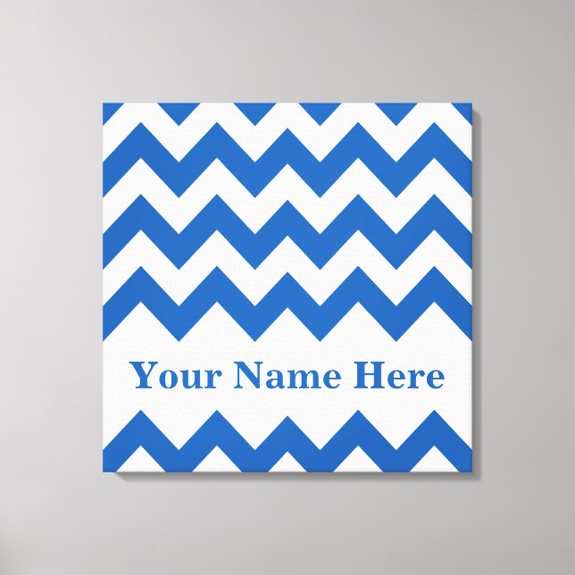 Impressão Em Tela Denim Blue Bold Chevron com nome em Emporio Moffa (Frente)