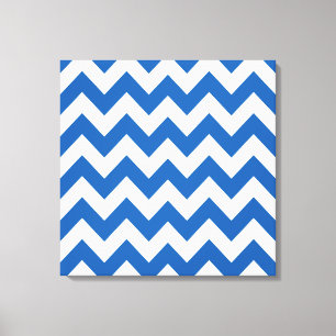 Impressão Em Tela Denim Blue Bold Chevron em Emporio Moffa