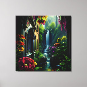 Impressão Em Tela Dentro de Mansão Gótica - Cama Surreal 13