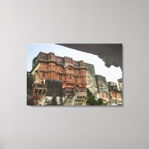 Impressão Em Tela Dentro do Castelo Real de Ghanerao, Rajasthan, Índ
