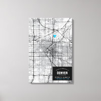 Denver, Mapa da Cidade do Colorado + Marcar Sua Lo