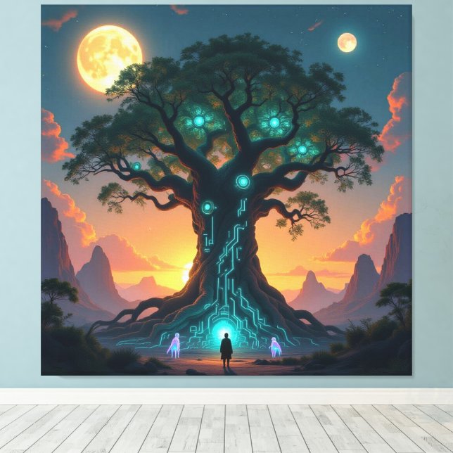 Impressão Em Tela  Der Baum der digitalen Weisheit   (Insitu(piso de madeira))