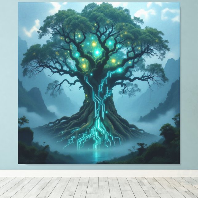 Impressão Em Tela  Der Baum der digitalen Weisheit   (Insitu(piso de madeira))