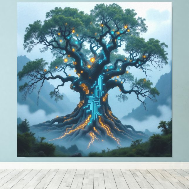 Impressão Em Tela  Der Baum der digitalen Weisheit   (Insitu(piso de madeira))