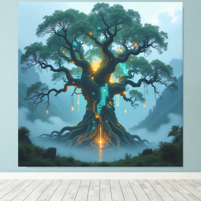 Impressão Em Tela  Der Baum der digitalen Weisheit   (Insitu(piso de madeira))