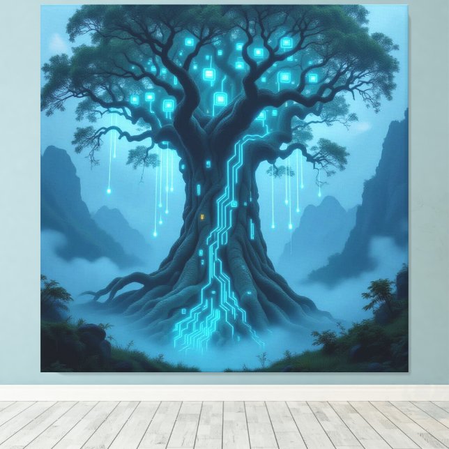 Impressão Em Tela  Der Baum der digitalen Weisheit   (Insitu(piso de madeira))