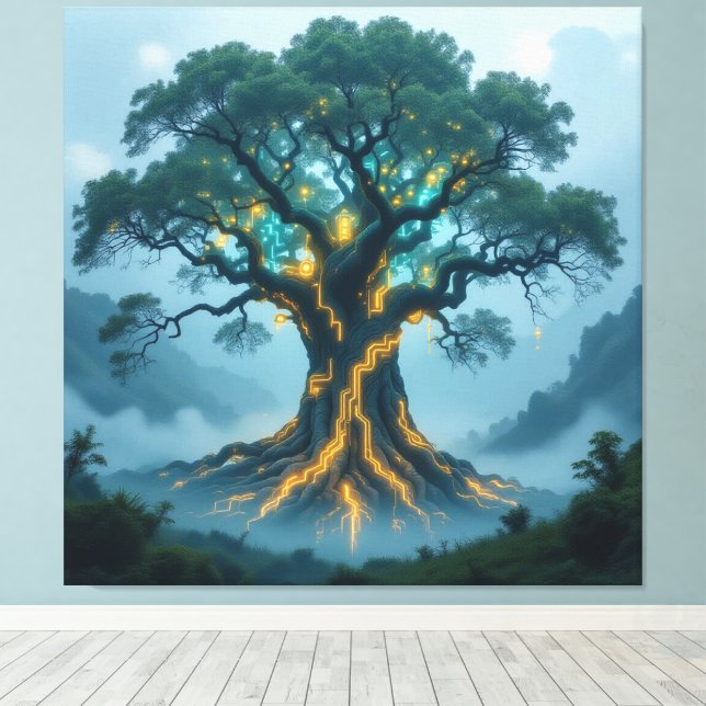 Impressão Em Tela  Der Baum der digitalen Weisheit   (Insitu(piso de madeira))