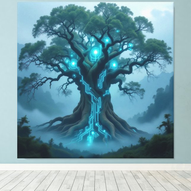 Impressão Em Tela  Der Baum der digitalen Weisheit   (Insitu(piso de madeira))