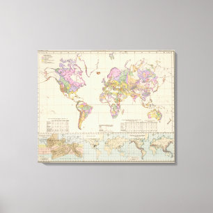 Impressão Em Tela Der Erde de Ubersicht - vista geral do mapa da