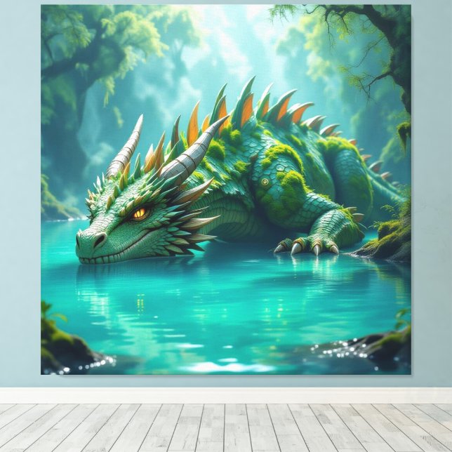Impressão Em Tela Der Smaragd-Koloss des Sees   (Insitu(piso de madeira))