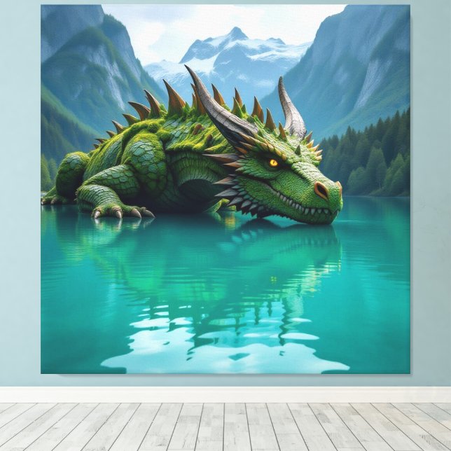 Impressão Em Tela Der Smaragd-Koloss des Sees   (Insitu(piso de madeira))