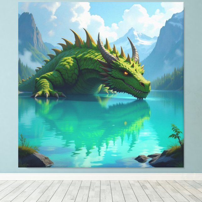 Impressão Em Tela Der Smaragd-Koloss des Sees   (Insitu(piso de madeira))