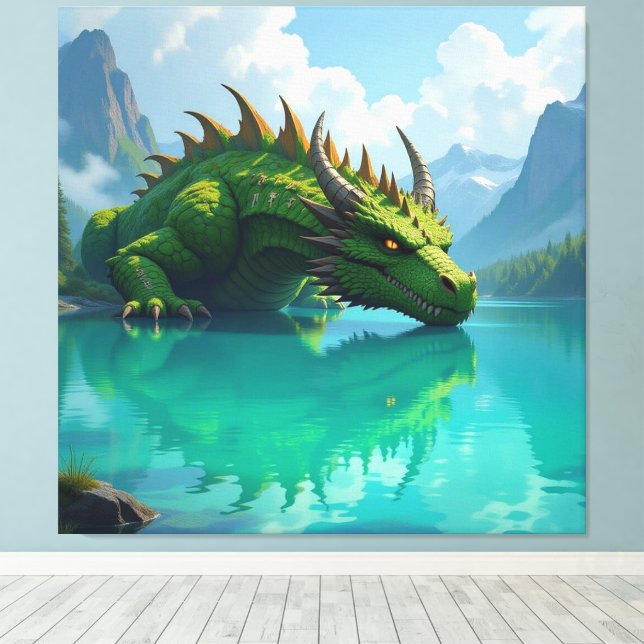 Impressão Em Tela Der Smaragd-Koloss des Sees   (Insitu(piso de madeira))