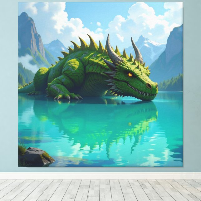 Impressão Em Tela  Der Smaragd-Koloss des Sees   (Insitu(piso de madeira))