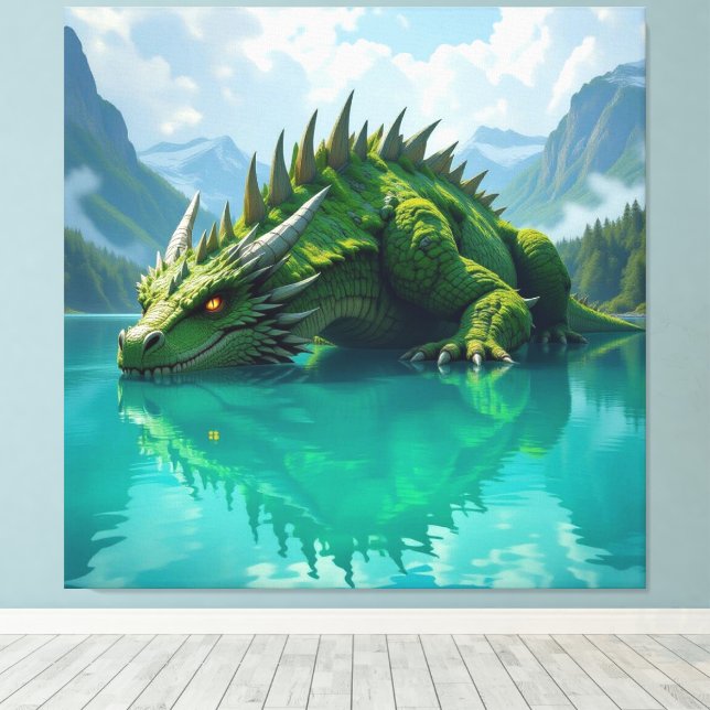 Impressão Em Tela Der Smaragd-Koloss des Sees   (Insitu(piso de madeira))