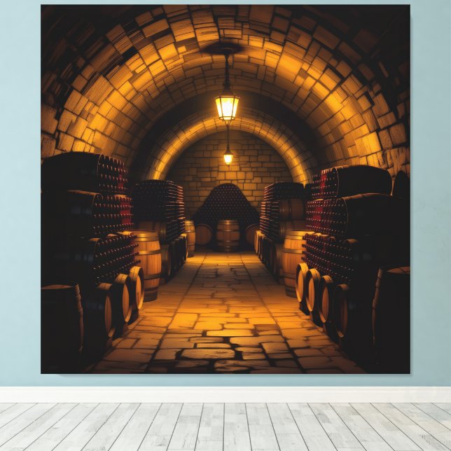 Impressão Em Tela „Der Zauber des Weins – Eleganz in jedem Tropfen“ (Insitu(piso de madeira))