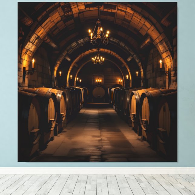 Impressão Em Tela „Der Zauber des Weins – Eleganz in jedem Tropfen“ (Insitu(piso de madeira))