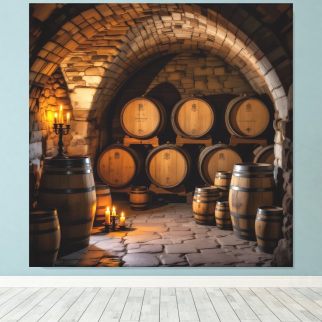 Impressão Em Tela „Der Zauber des Weins – Eleganz in jedem Tropfen“ (Insitu(piso de madeira))