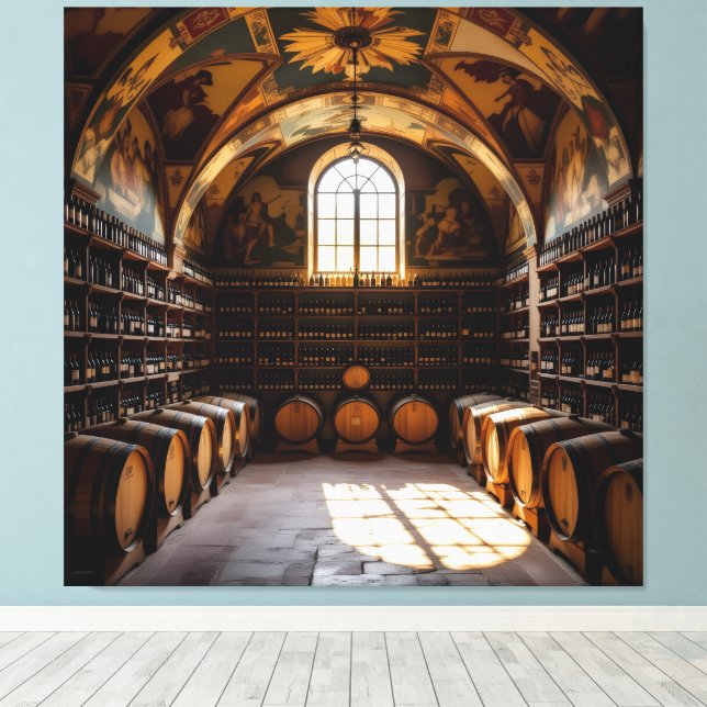 Impressão Em Tela „Der Zauber des Weins – Eleganz in jedem Tropfen“ (Insitu(piso de madeira))