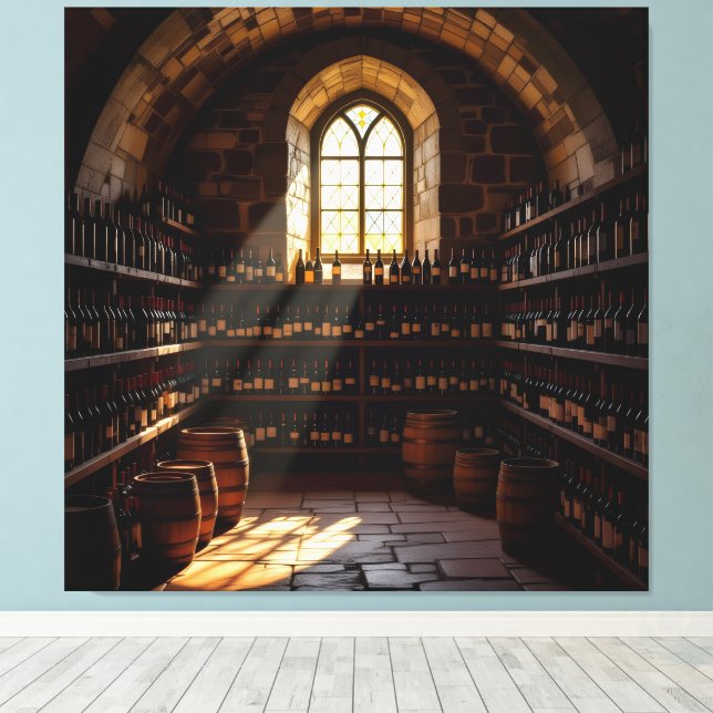 Impressão Em Tela „Der Zauber des Weins – Eleganz in jedem Tropfen“ (Insitu(piso de madeira))