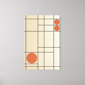 Impressão Em Tela Deriva Óssea Nº 1 Arte Geométrica Bege + Terracota
