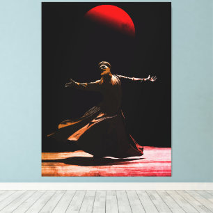 Impressão Em Tela Dervixe Giratório Dança Espiritual Sufi Arte Islâm