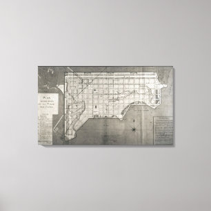 Impressão Em Tela DES Cayes de Plano Directeur de la Ville, 1789