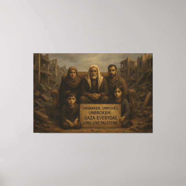 Impressão Em Tela Desaperte. Sem movimento. Inquebrado. — Gaza todos (Frente)