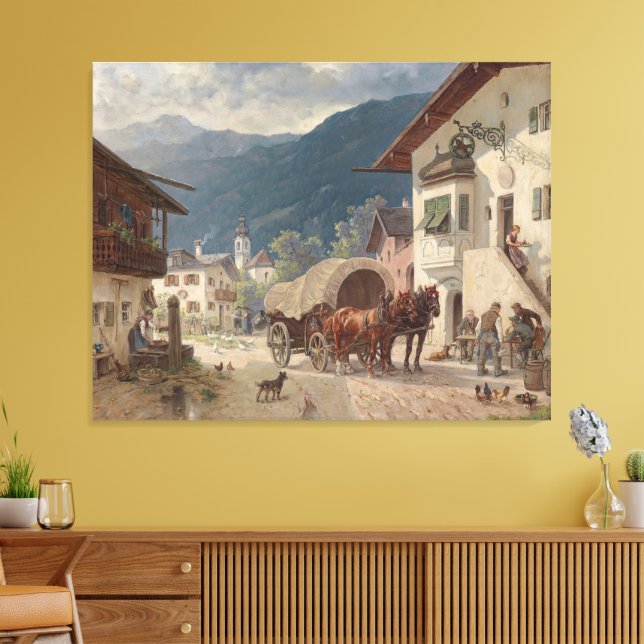 Impressão Em Tela Descanso em frente à Inn - Désiré Thomassin (Insitu(Sala de estar))