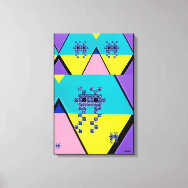 Impressão Em Tela Descending on a Memphis Designed Planet (Frente)