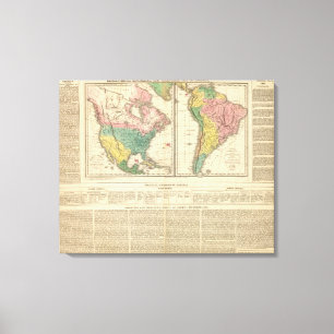 Impressão Em Tela Descoberta européia do mapa do atlas de América