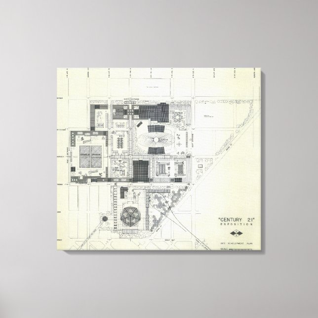 Impressão Em Tela Desenho 3 do conceito aéreo da Agulha espacial (Frente)