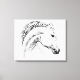 Impressão Em Tela Desenho a lápis de retrato de cavalo Arte equestre