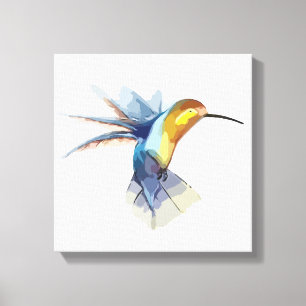 Impressão Em Tela desenho bonito calmo da aguarela do colibri