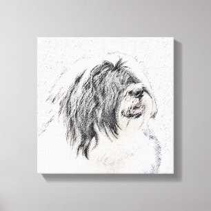 Impressão Em Tela Desenho Collie Com Carapaça - Arte Cachorra Origi